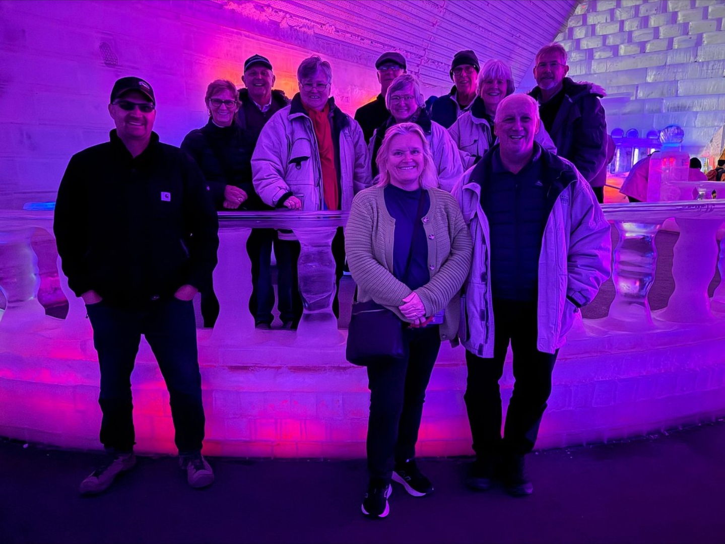 Guests inside the Fairbanks ice museum